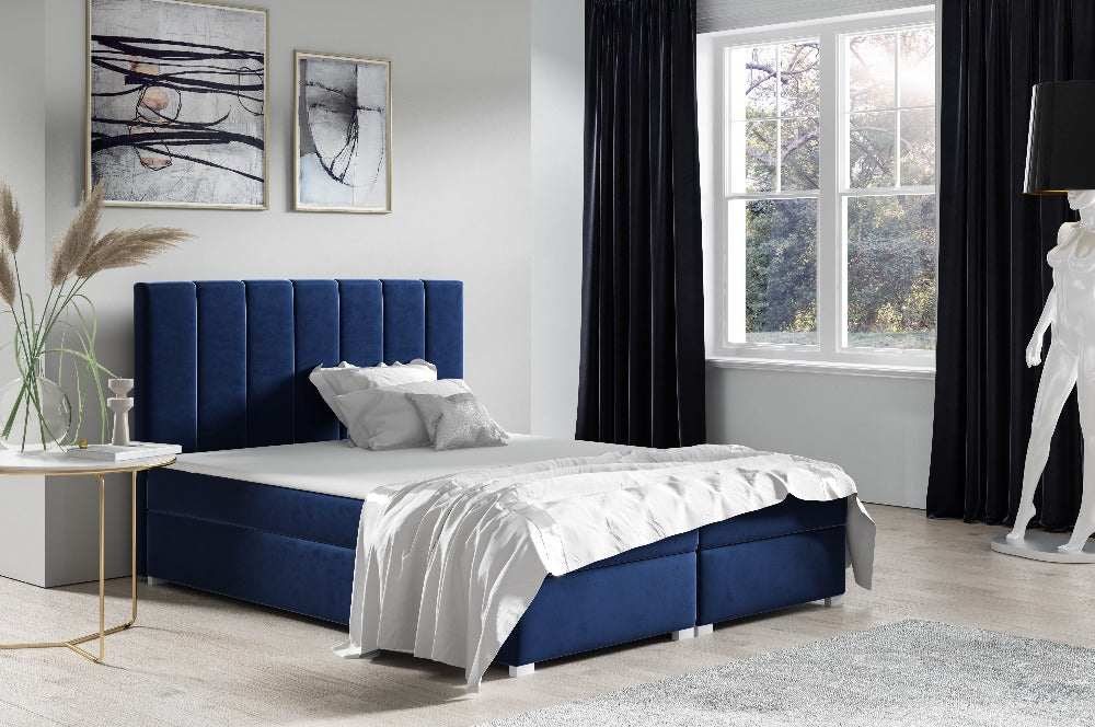 Boxspring Dreamwithus v modri barvi