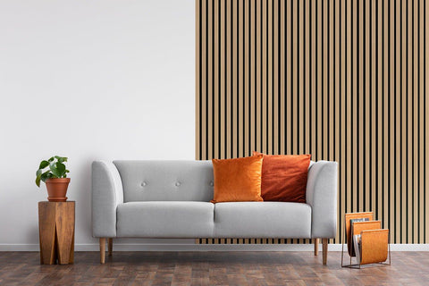 Acoustic Wood Panels 244x52 cm Harmony Max - Light Oak BEST BUY ✅ - HomeHarmony.eu