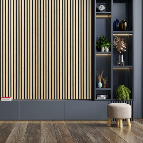 Acoustic Wood Panels 300x60 cm Harmony Premium - Ash - HomeHarmony.eu