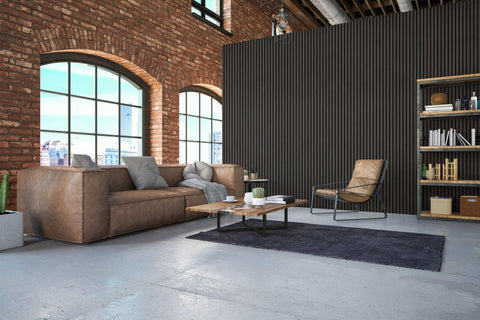 Acoustic Wood Panels 300x60 cm Harmony Premium - Black Oak - HomeHarmony.eu